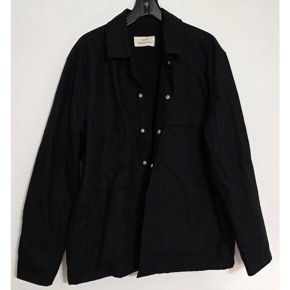 Zara Origins The Arrival Of Spring Denim Snap Chore Coat Lined Jacket Overshirt - Picture 2 of 9
